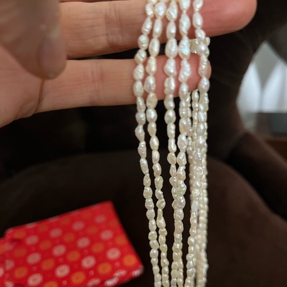 Vintage Japanese Freshwater Rice Pearl Necklace - Picture 7 of 14